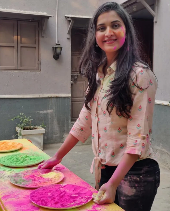 Mahima Mhatre During Holi Celebration