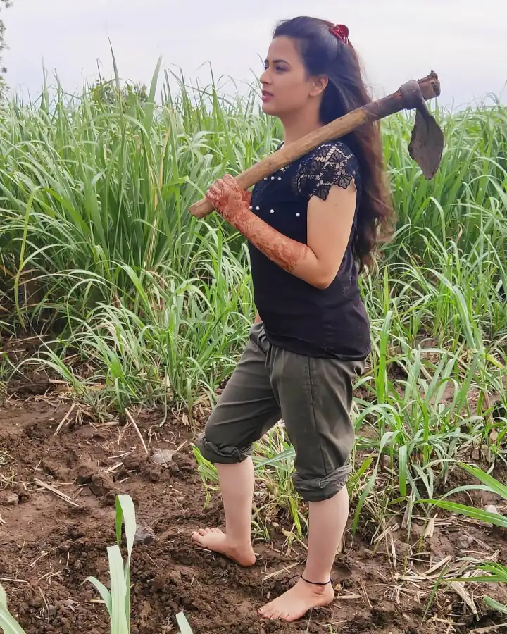 Prajakta Gaikwad in a local farm
