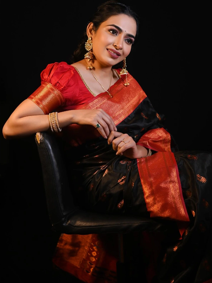 Pratiksha Shivankar in Beautiful Black Saree