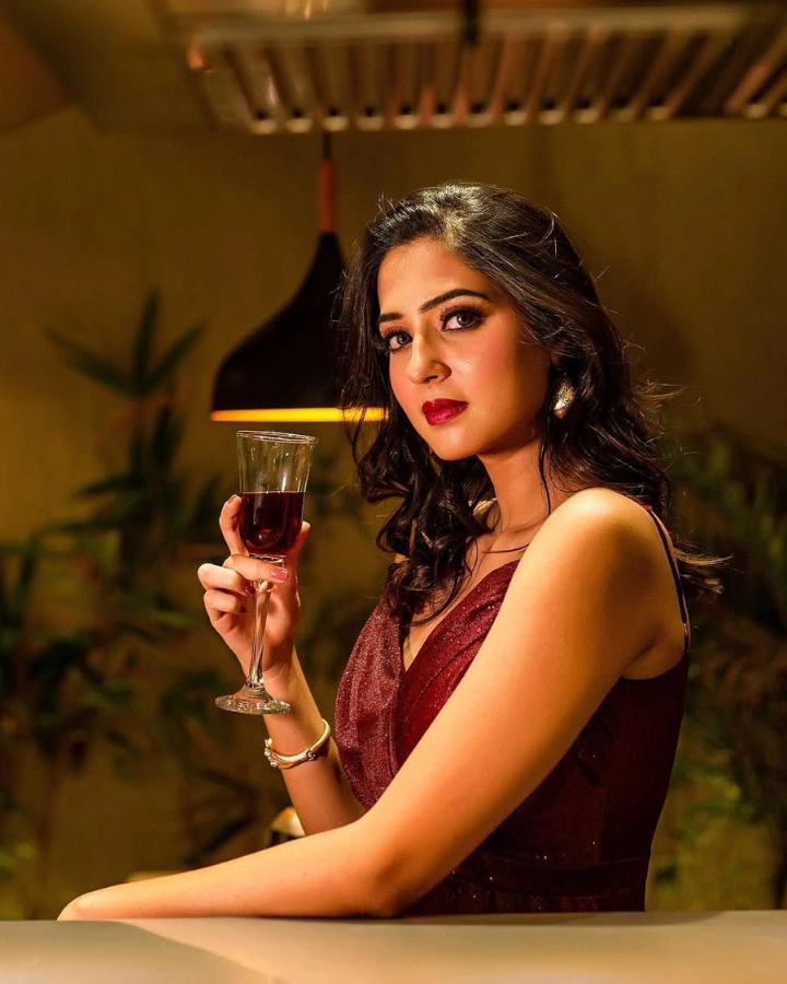 Vidula Chougule Drinking Wine