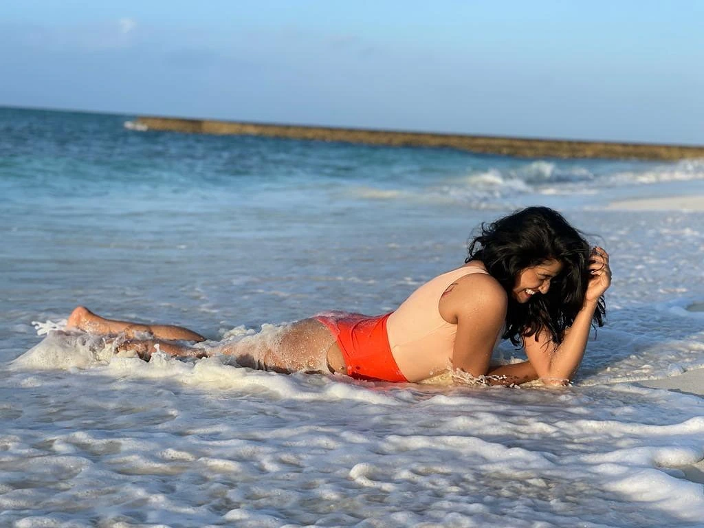 Rasika Sunil Relaxing on Beach
