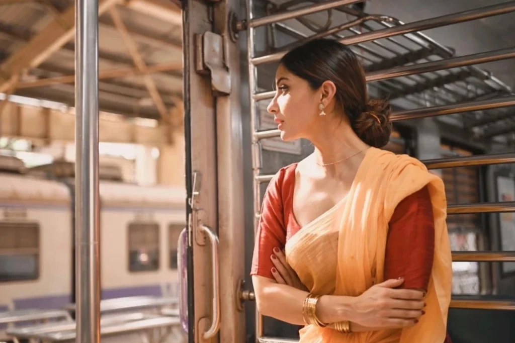 Kashmira Pardeshi Standing in Mumbai Local