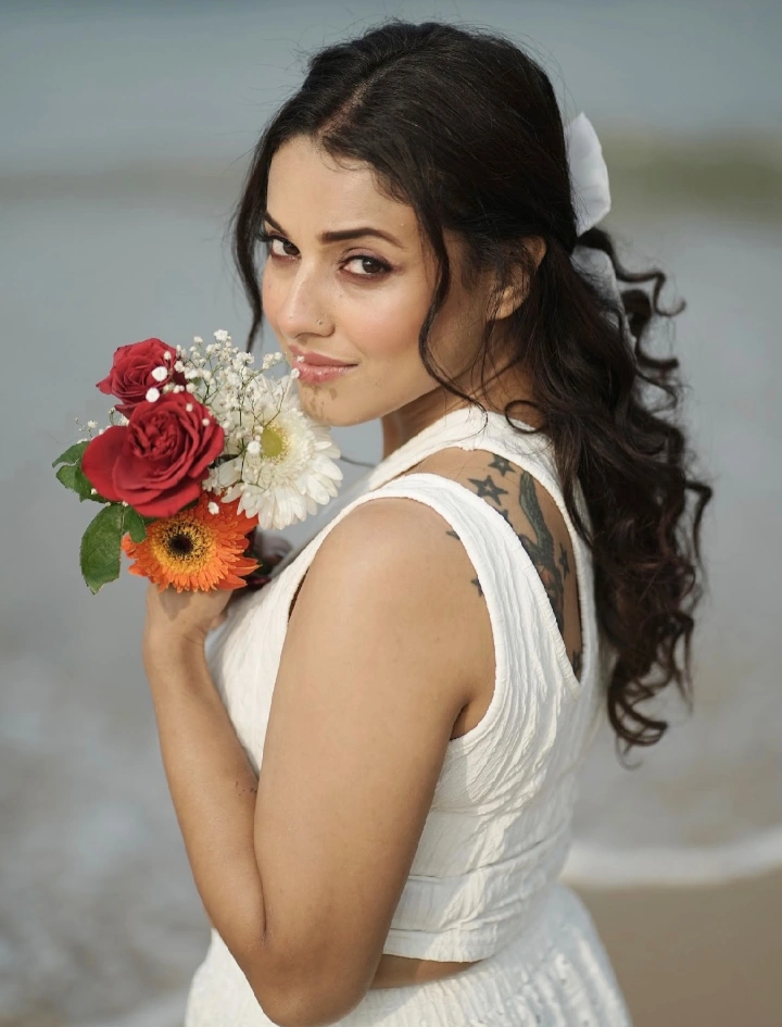 Pamela Mondal Having Fun on Beach