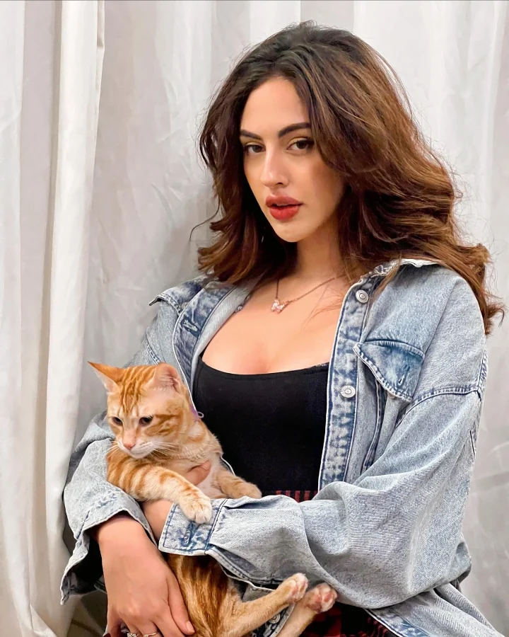 Samreen Kaur Playing with a Cat