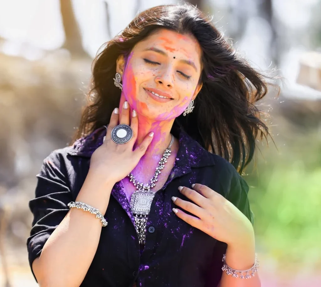 Jui Gogri Celebrating Holi in Mumbai