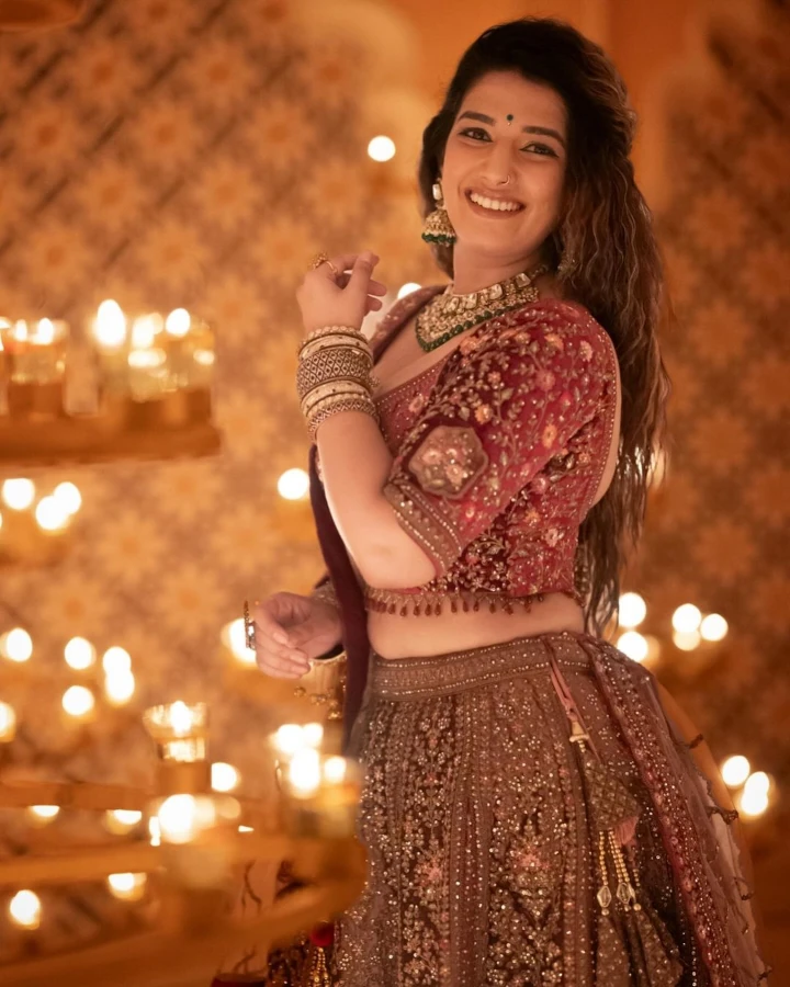 Rasha Kirmani celebrating Ganesh Chaturthi in a typical Maharashtrian Style